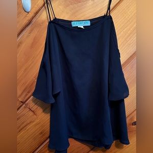 Blue off the shoulder shirt